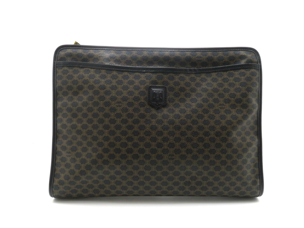 Celine Macadam clutch bag brown black